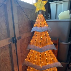 NWT 6ft Fabric Light Up Country Farm Camo Realtree Christmas Tree w/ stand